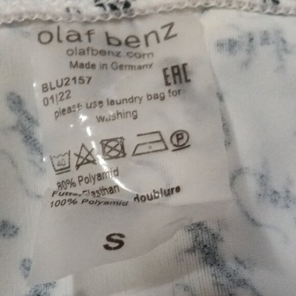 NWOT RARE OLAF BENZ DESIGNER 1" SWIM BRIEF, WHITE GECKO DESIGN, SIZE "S" - Picture 4 of 7